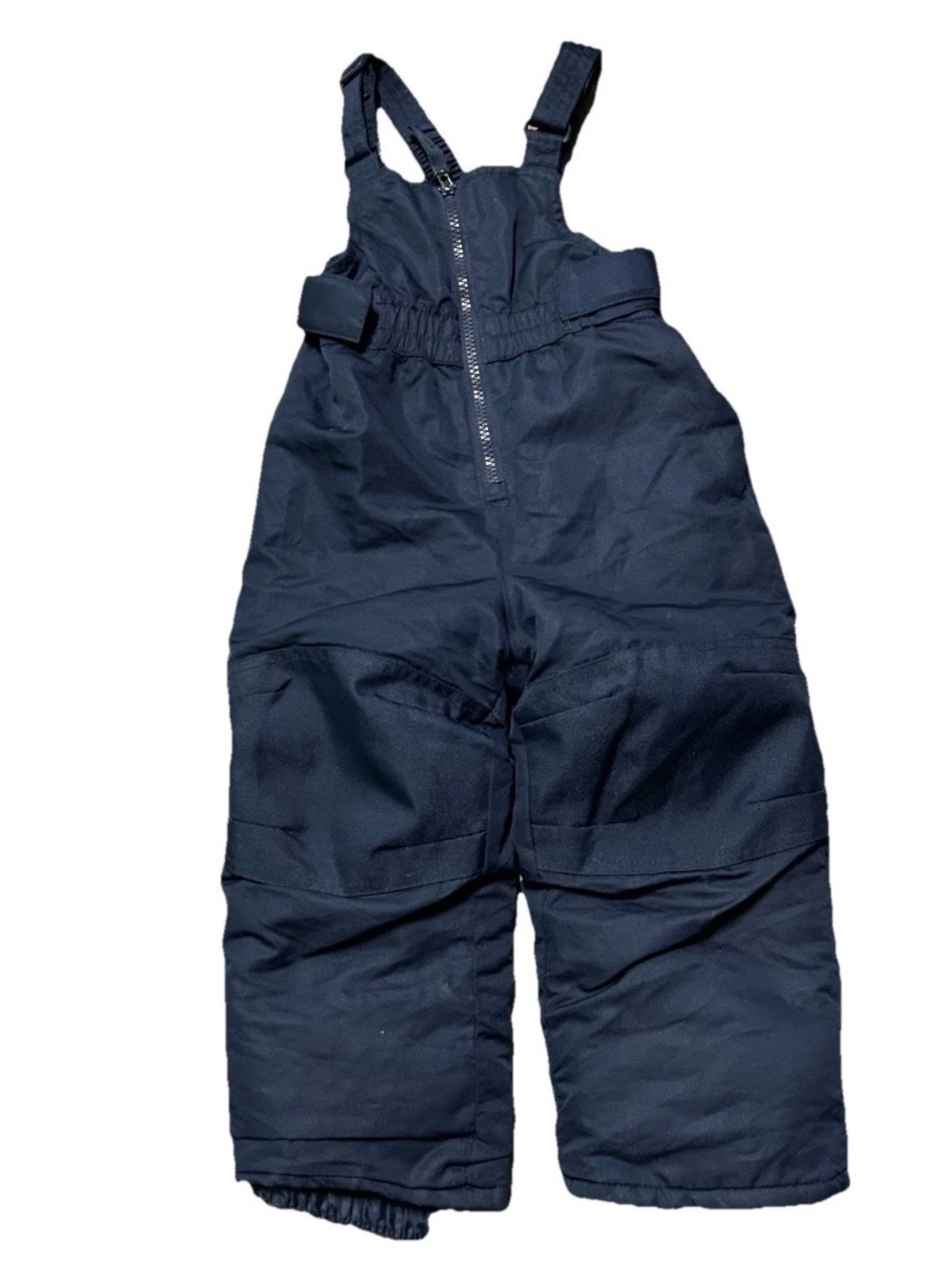 Toddler Navy Blue Snow Bib Size 2T Double Knee Adjustable Waist Winter